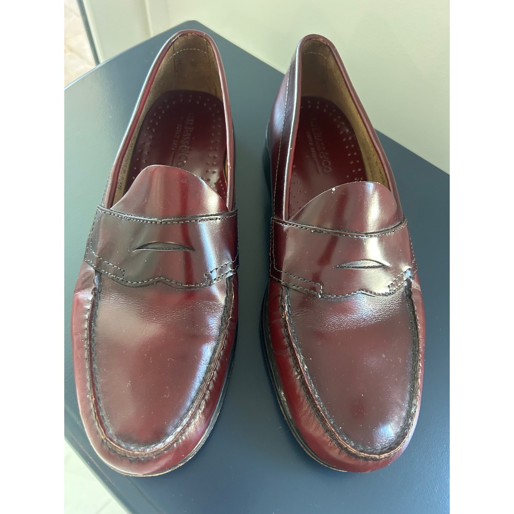 GH Bass Weejuns Mens 11 D Burgundy Leather Penny Loafers 042373 N 731